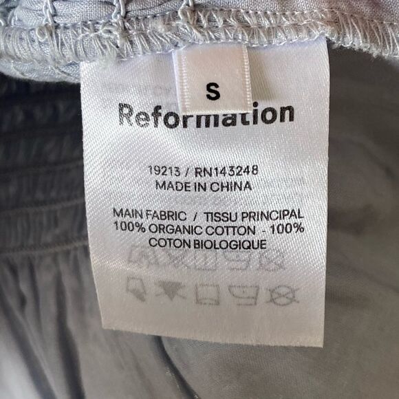 Reformation Roland Blue Crop Top Blouse Size S - Picture 11 of 12